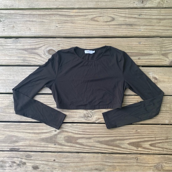 Cybergoth Crop Stretchy Long Sleeve Top - Picture 1 of 3